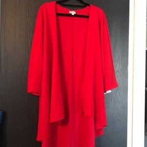 NWT LuLaRoe Lindsey kimono, large, red